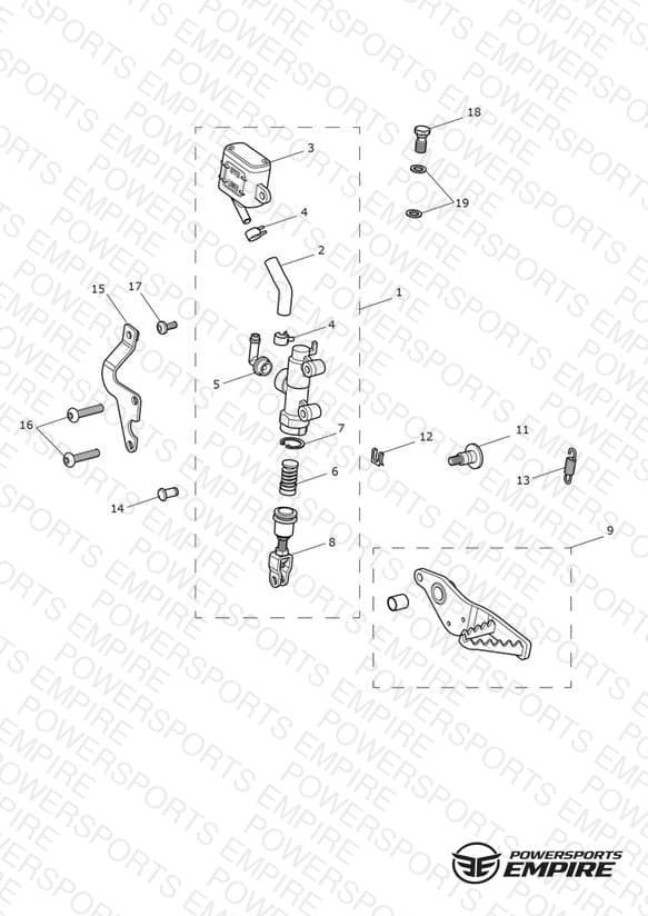 Rear Brake Master Cylinder, Reservoir & Pedal