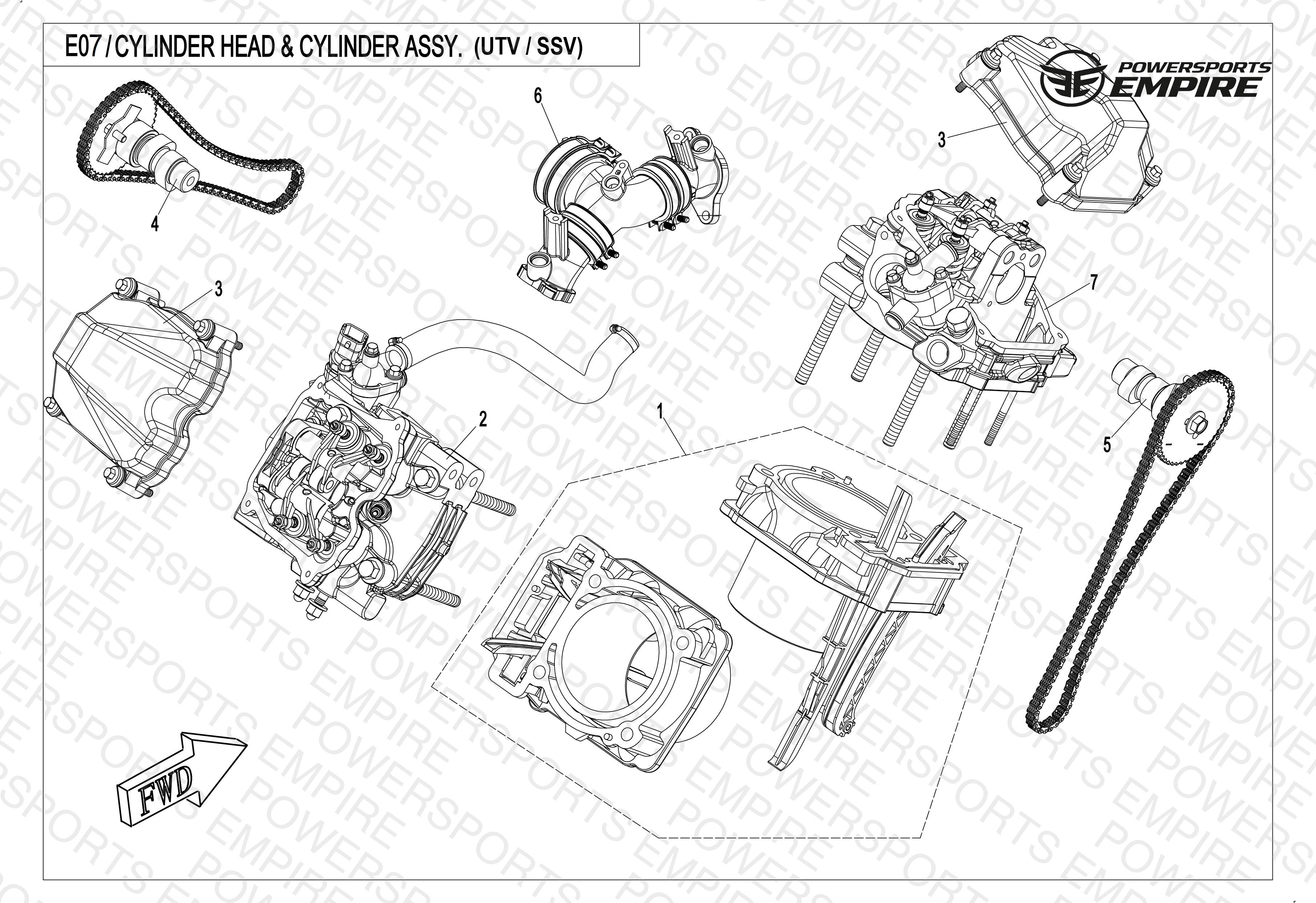 E07 — CYLINDER HEAD AND CYLINDER ASSY