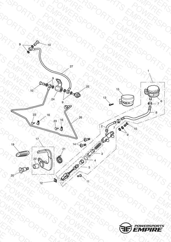 Rear Brake Master Cylinder, Reservoir & Pedal 468391 > 532899
