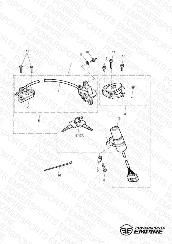 Ign Switch/Lock Set - ROW: > 356389; & 361724 > 370065 - US, CA, TW: > 356464; & 361724 > 370784