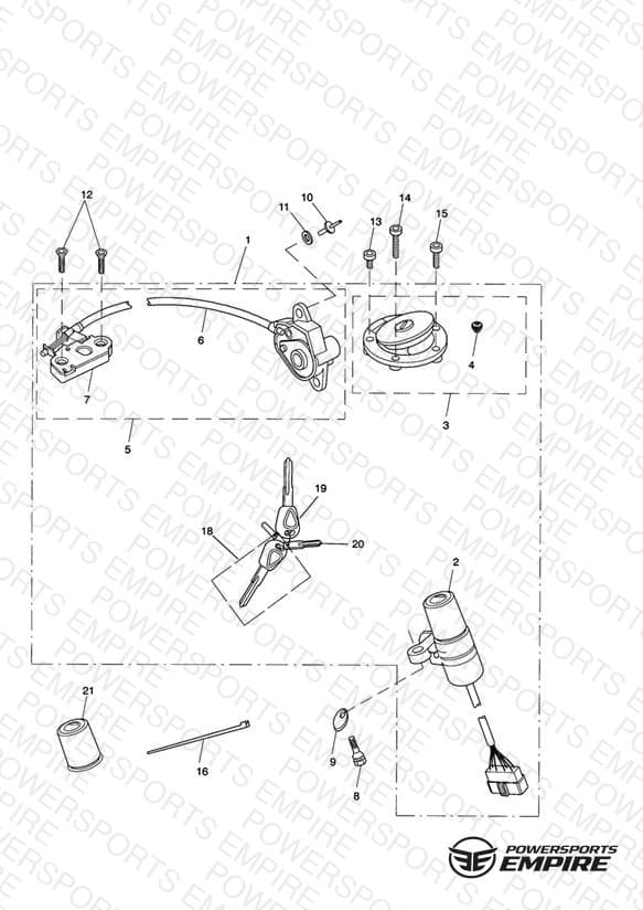 Ign Switch/Lock Set - ROW: 356390 > 361723; & 370066 > - US, CA, TW: 356465 > 361723; & 370785 >