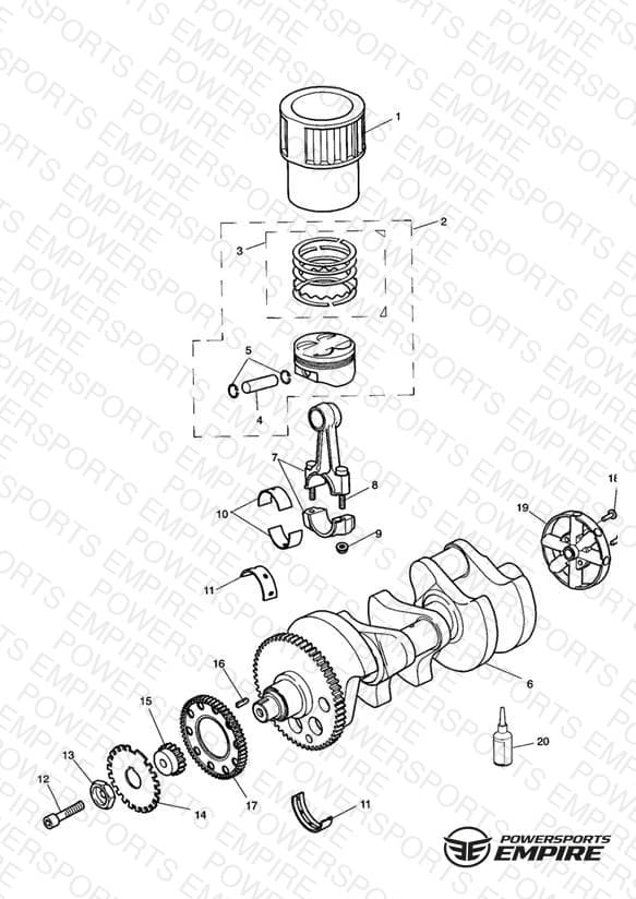 Crankshaft/Conn Rod/Pistons and Liners 885cc Engine