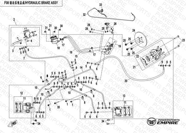 F08 — HYDRAULIC BRAKE ASSY