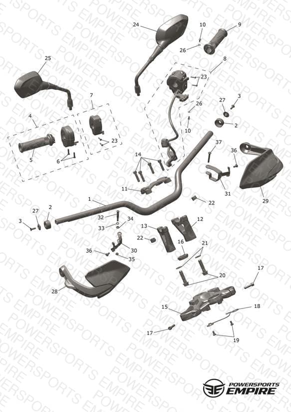 Handlebars, Top Yoke & Mirrors