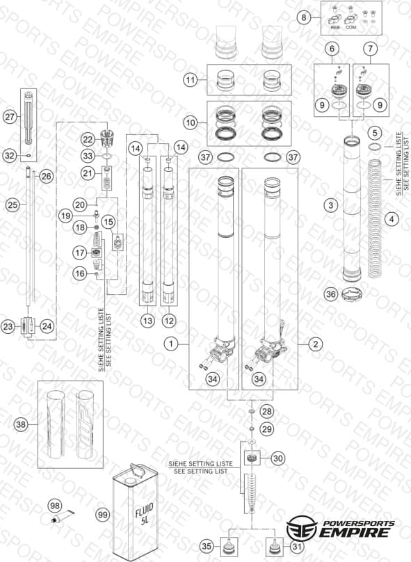 FRONT FORK DISASSEMBLED