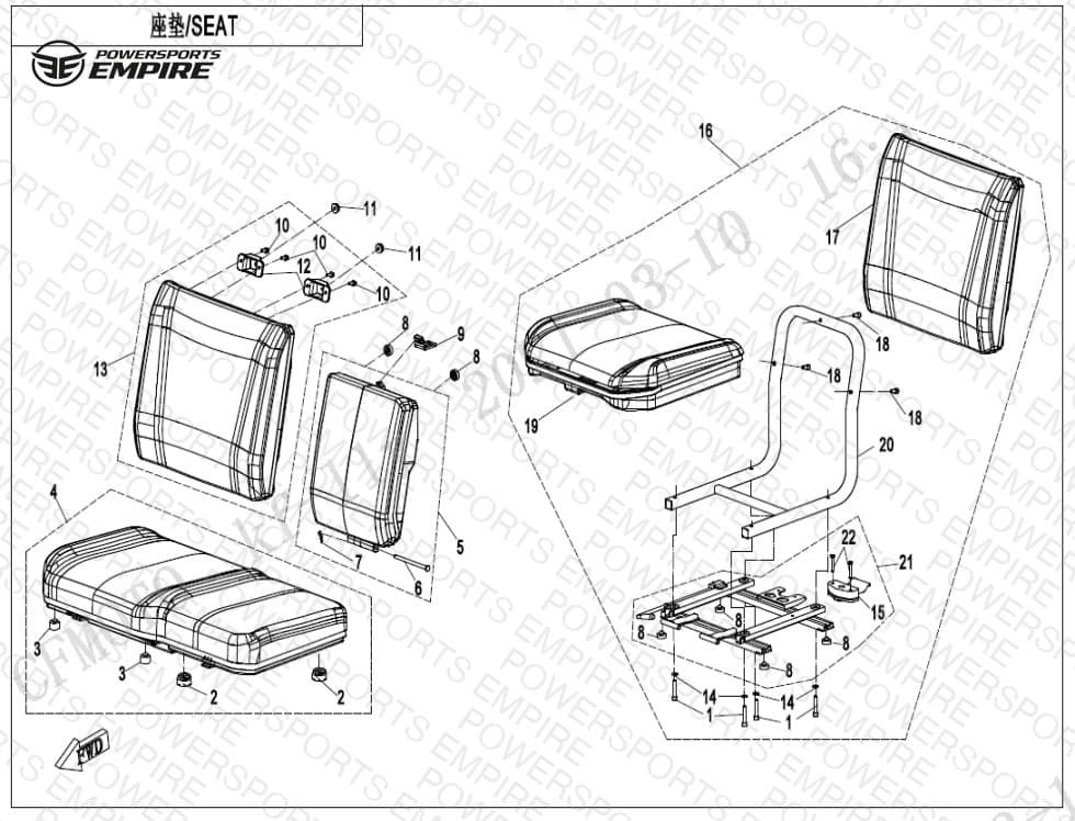 F13-1-A — FRONT SEAT(NON HEATING EQUIPMENT)