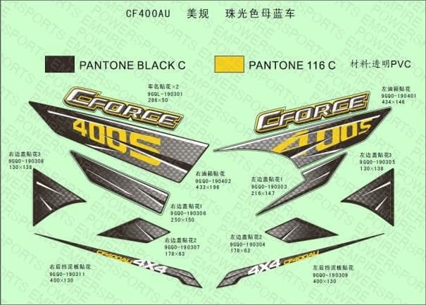 F19-2 — DECAL KITS(FOR INJECTED PEARL BLUE MODEL)