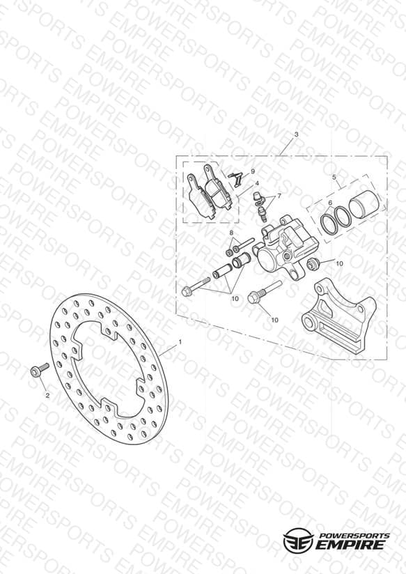 Rear Brake Disc and Caliper Double sided swingarm