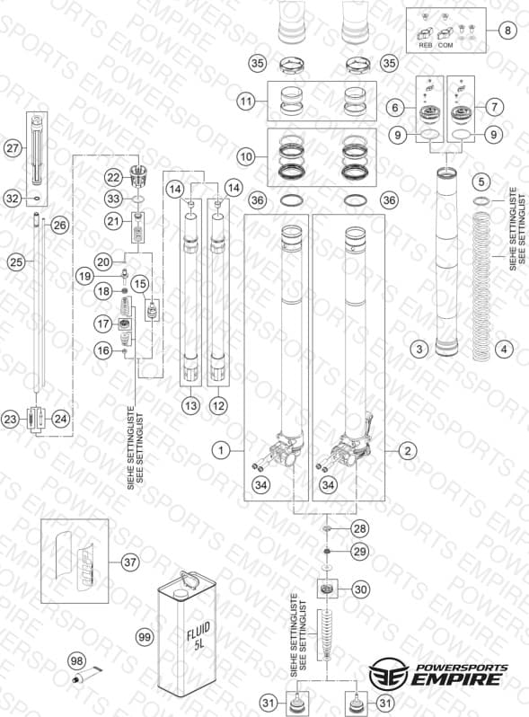 FRONT FORK DISASSEMBLED
