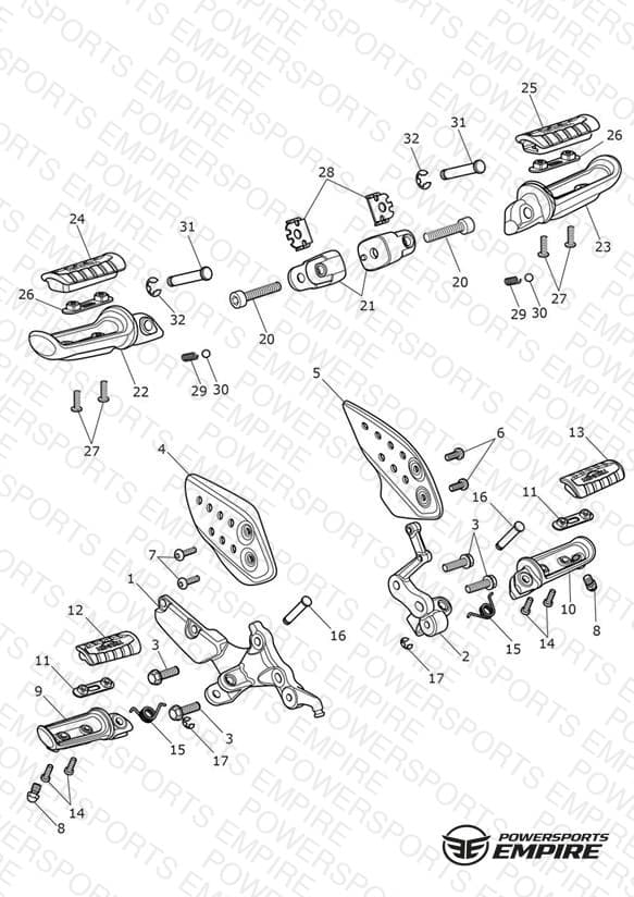 Foot Controls- Dual Seat Version