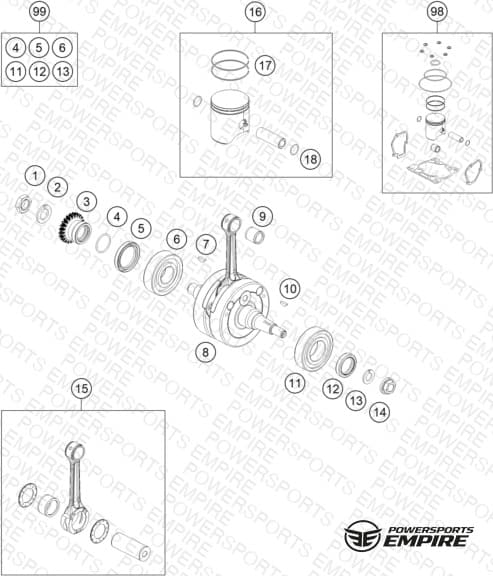 CRANKSHAFT, PISTON