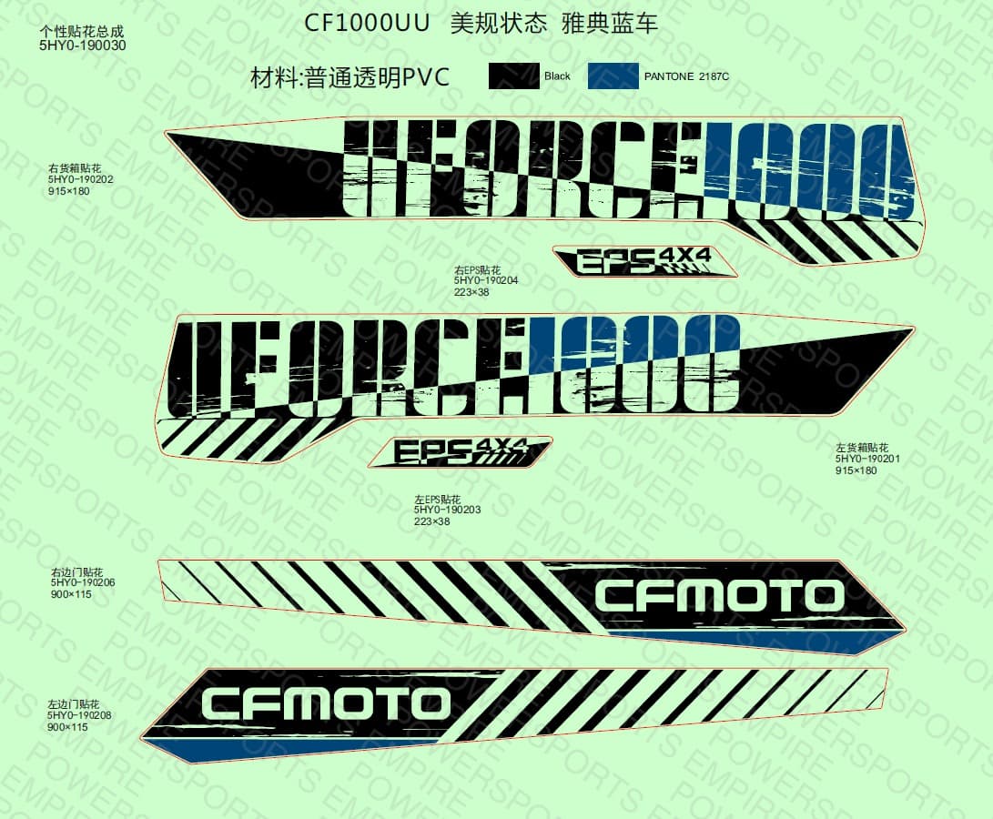 F19-2-A — DECAL KITS(ATHENS BLUE)