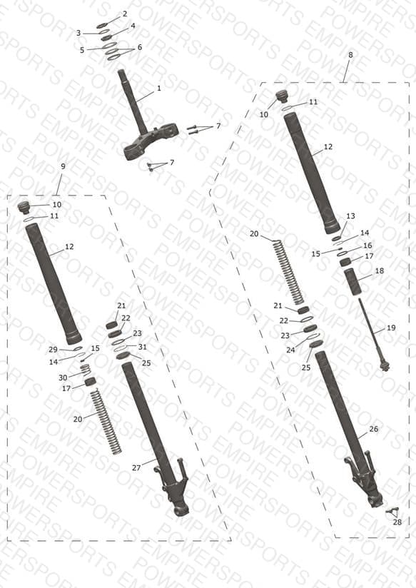Front Forks & Lower Yoke Assy