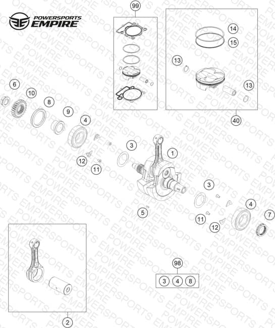 CRANKSHAFT, PISTON