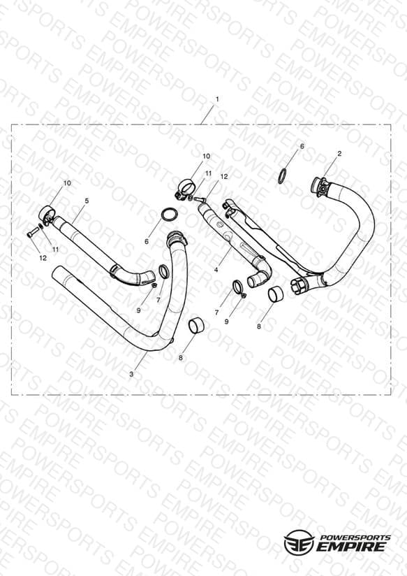 Exhaust Header, Pair, Black