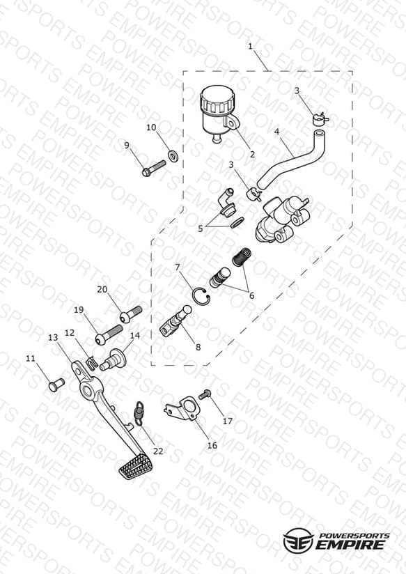 Rear Brake Master Cylinder, Reservoir & Pedal