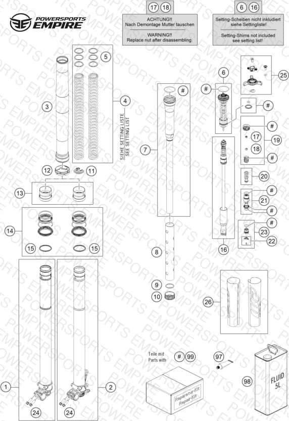 FRONT FORK DISASSEMBLED