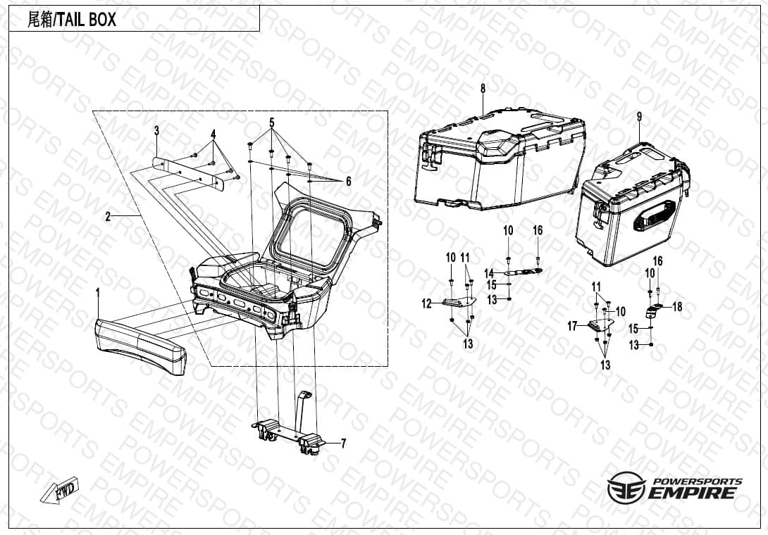 F80-5-B — TAIL BOX(OVERLAND,THREE BOXES)