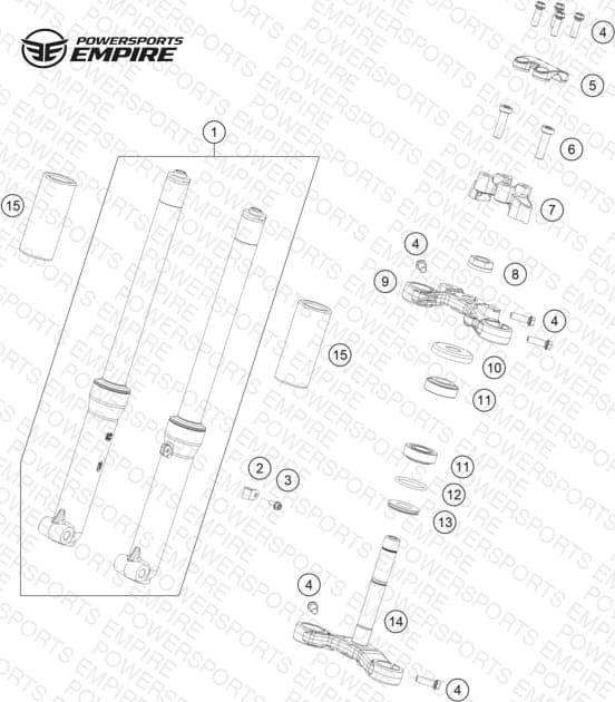 FRONT FORK, TRIPLE CLAMP
