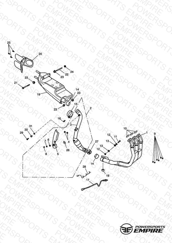 Exhaust System - All markets except AU, NZ & ZA 281466>