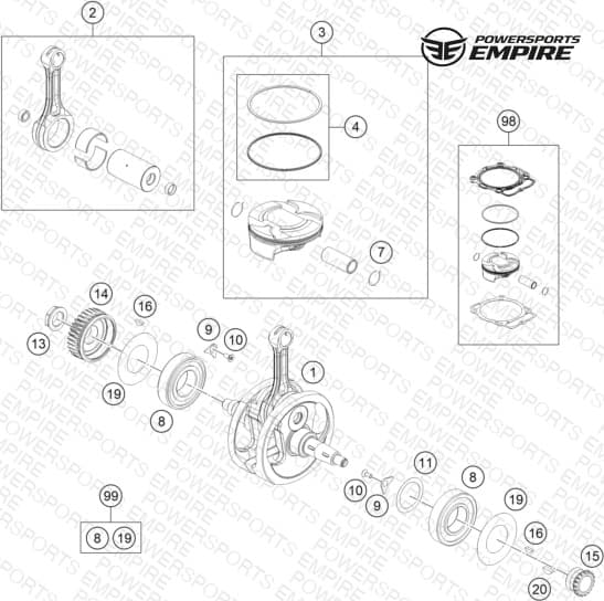 CRANKSHAFT, PISTON