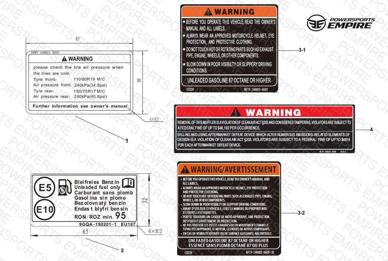 F19-2 — WARNING DECAL KITS
