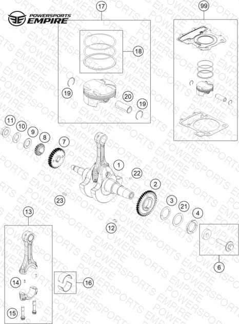 CRANKSHAFT, PISTON