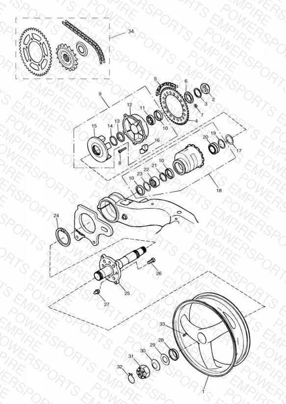 Rear Wheel/Final Drive Single sided swingarm