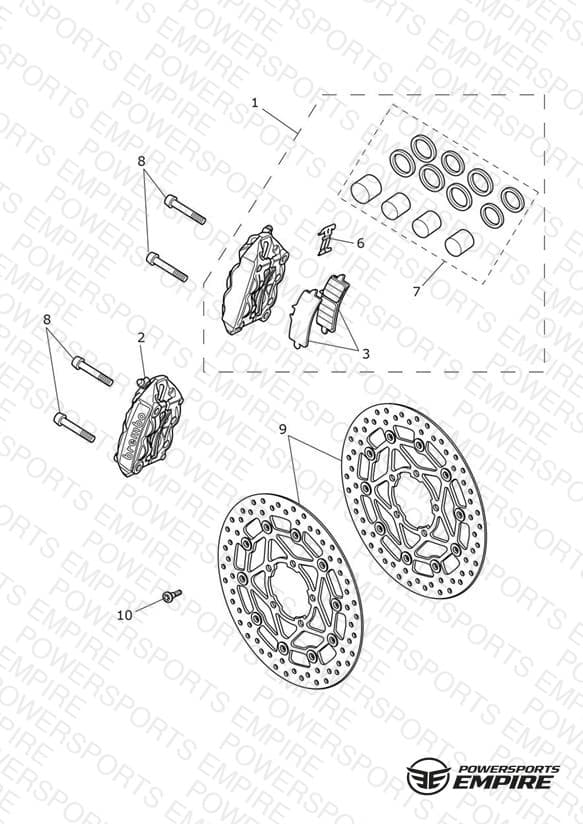 Front Brake Caliper & Discs