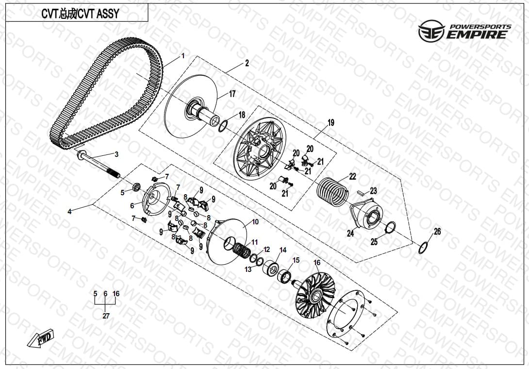 E05-A-V3 — CVT ASSY(NO SPEED LIMITED,16g WEIGHT ROLLER)