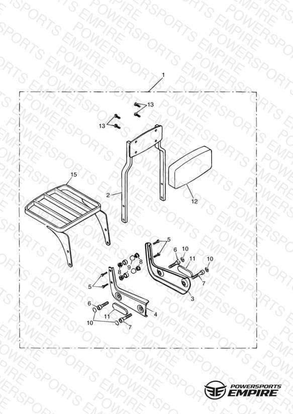 Passenger Backrest Tall + Luggage Rack Kit