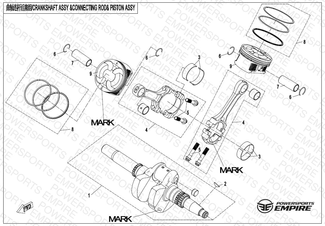 E04-A-V3 — CRANKSHAFT, CONNECTING ROD, PISTON ASSY.