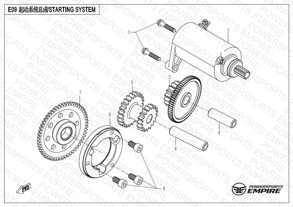 E09 — ELECTRIC STARTING ASSY.