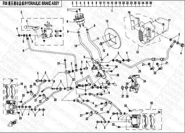 F08 — HYDRAULIC BRAKE ASSY