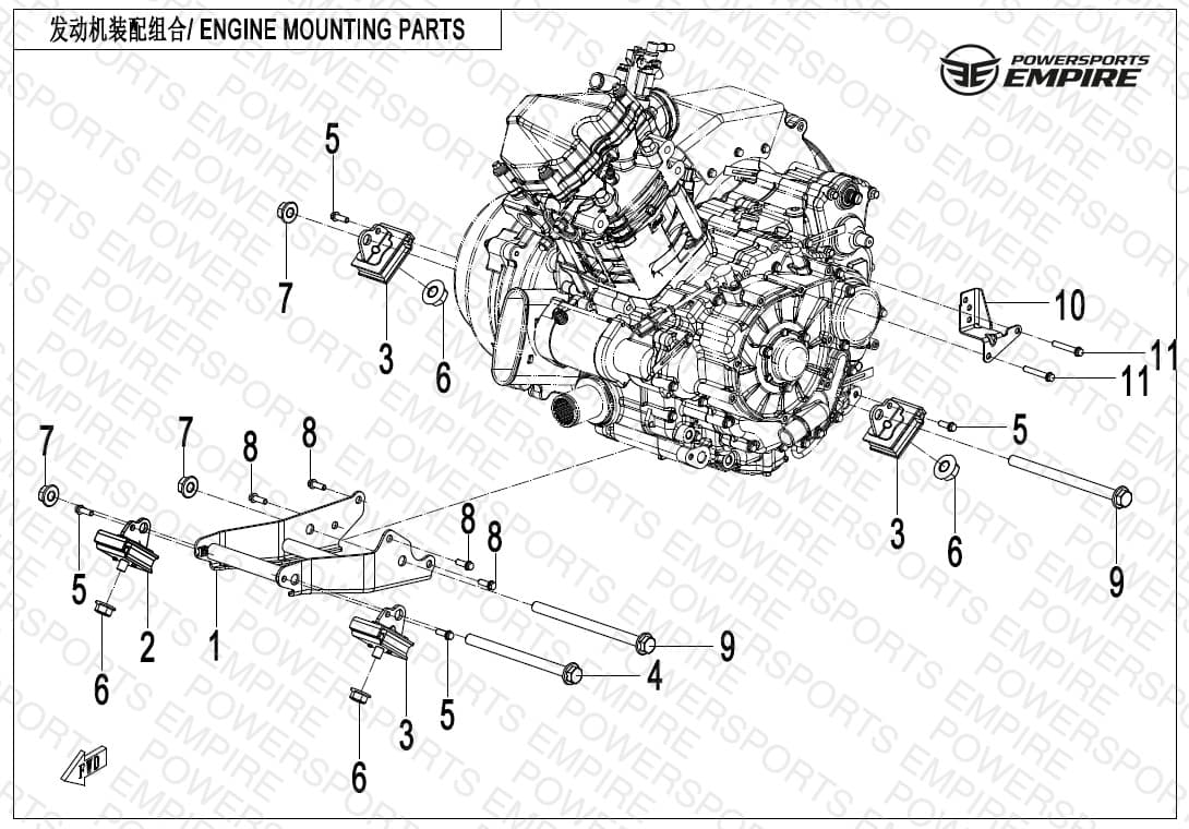 F00-1 — ENGINE MOUNTING PARTS