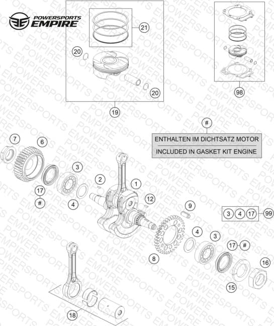 CRANKSHAFT, PISTON