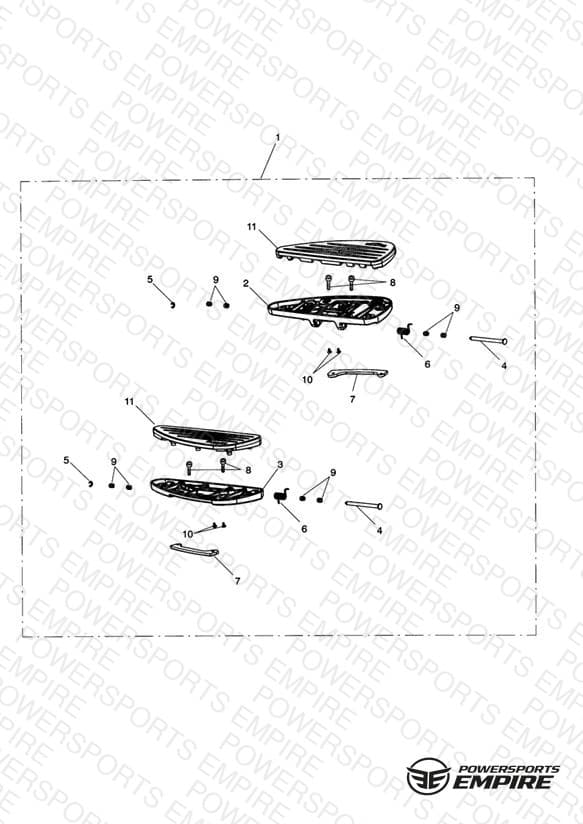 ’Chrome Line’ Rider Footboard Kit