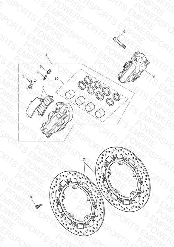 Front Brake Caliper & Discs