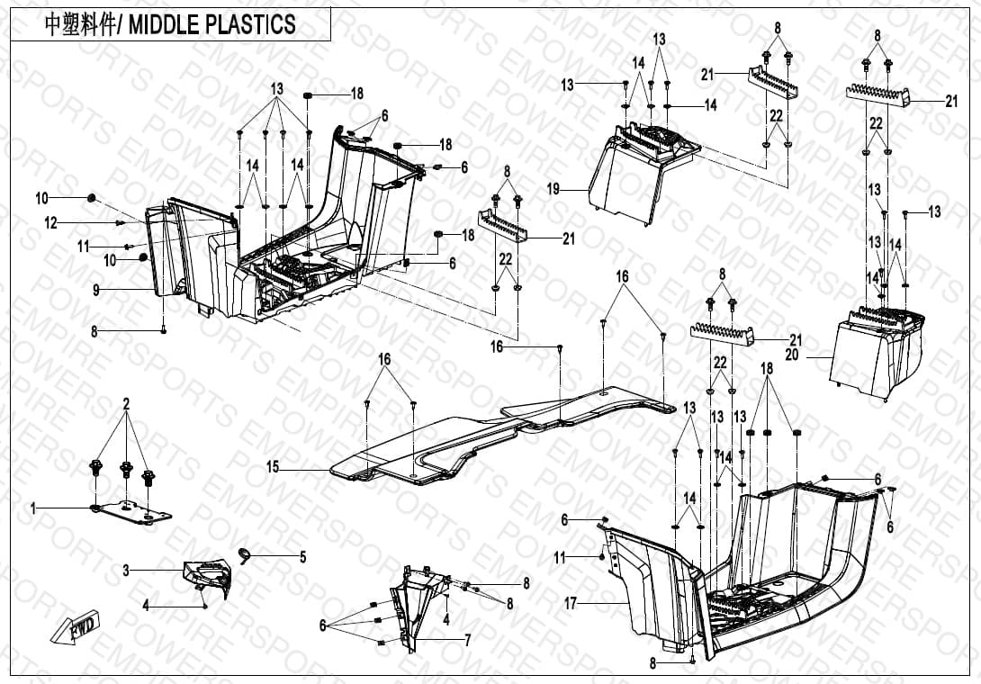 F04-3-A-V2 — MIDDLE PLASTICS(WITH GEARSHIFT LOCK)