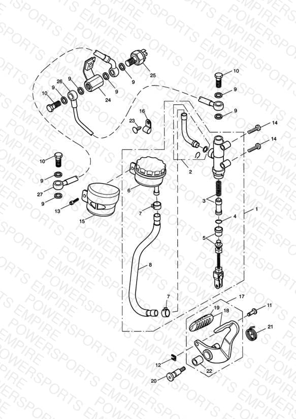 Rear Brake Master Cylinder, Reservoir & Pedal > 469050