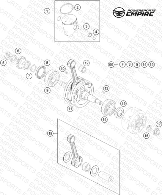 CRANKSHAFT, PISTON