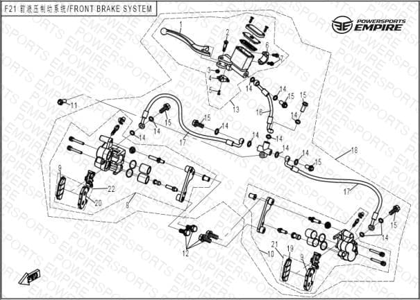 F21 — FRONT HYDRAULIC BRAKE SYSTEM