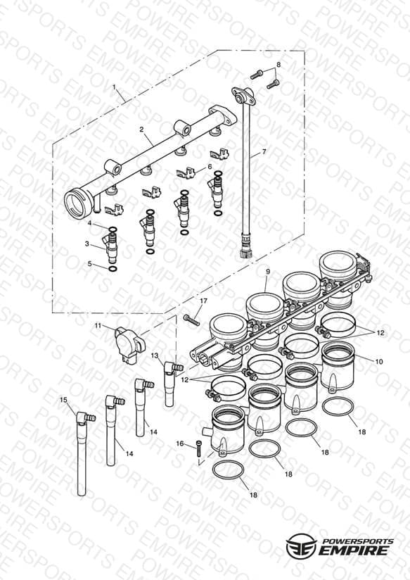 Throttles/Injectors and Fuel Rail Vin 211243 >