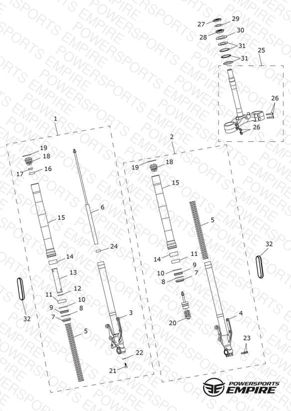 Front Forks & Lower Yoke Assy