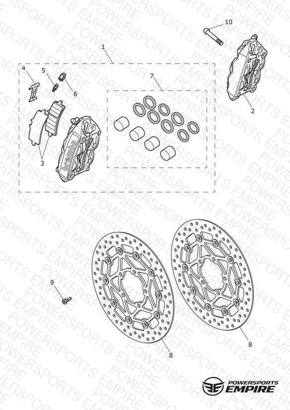 Front Brake Caliper & Discs
