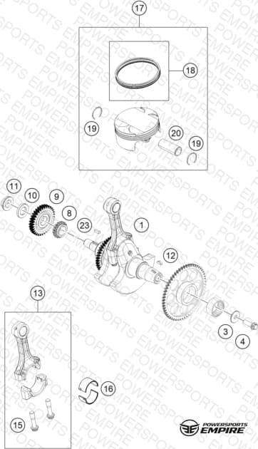 CRANKSHAFT, PISTON