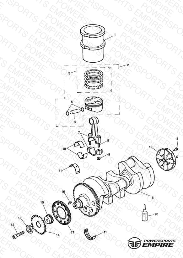 Crankshaft/Conn Rod/Pistons and Liners 955cc Engine