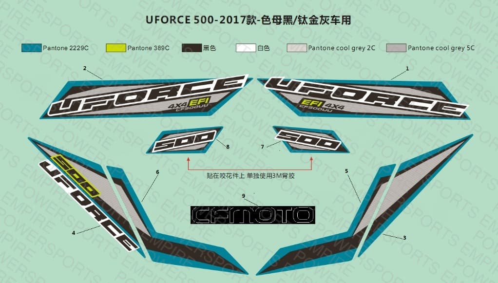 F19-N — 2017 MODELS USA INJECTED BLACK/TITANIUM GREY DECALS
