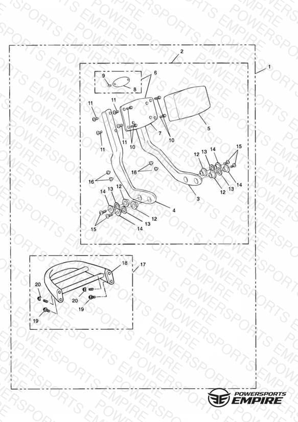 Passenger Backrest/ Luggage Rack Forged