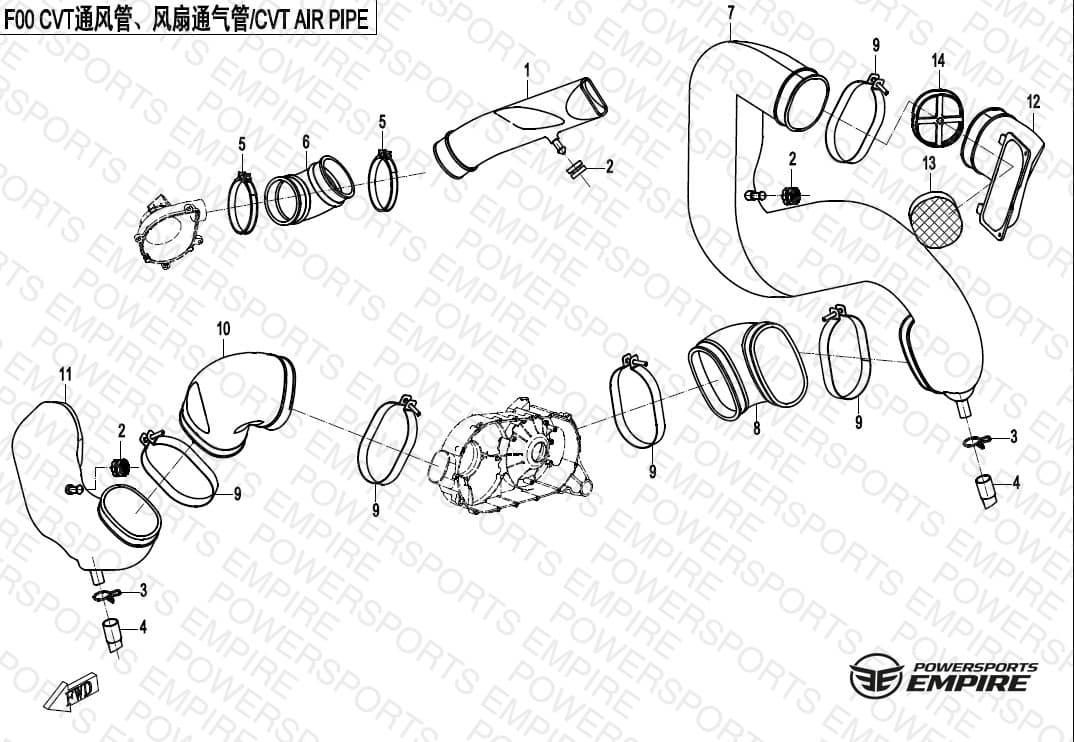 F00 — CVT AIR PIPE&SIDE COVER